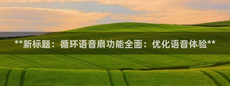凯发娱乐官方网站：**新标题：循环语音扇功能全面：优化语音体验**